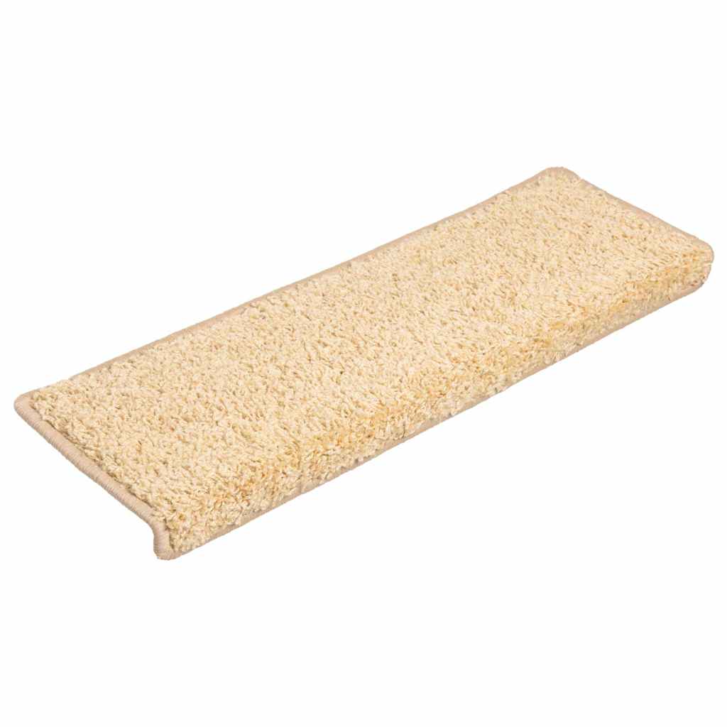 Stair Mats 10 pcs 65x21x4 cm Cream Rectangular Edge