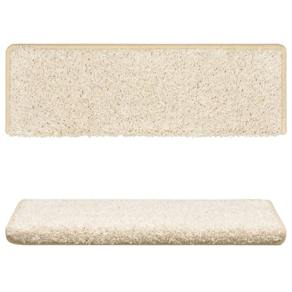 Stair Mats 10 pcs 65x21x4 cm White Rectangular Edge