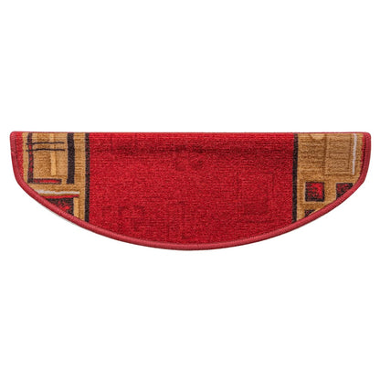 Stair Mat | Set of 5 | Red | 100% Polyamide | 65 x 21 x 4 cm | Non-slip