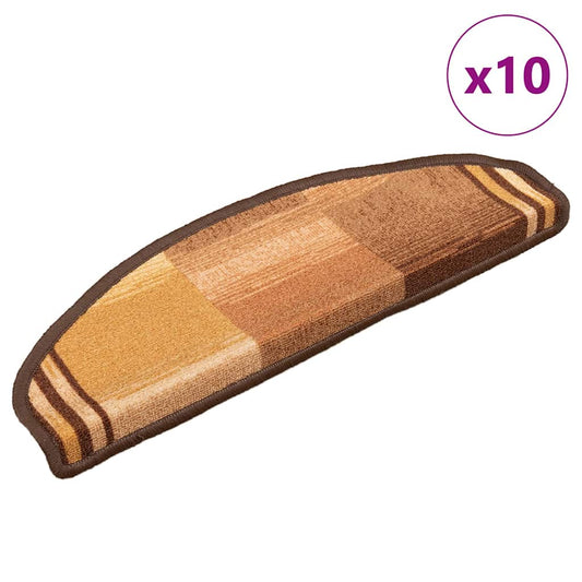Stair Mats Self-adhesive 10 pcs 65x21x4 cm Brown