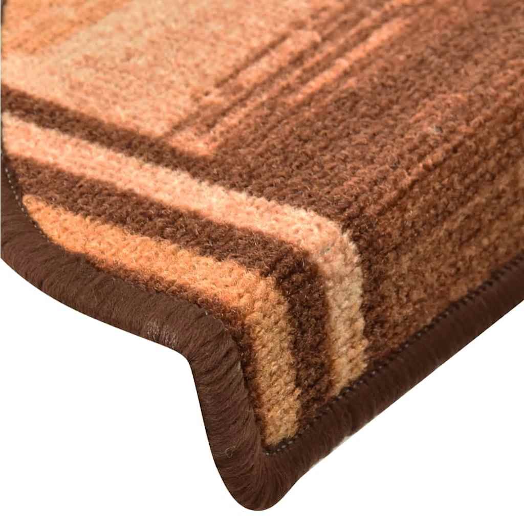 Stair Mat | Set of 10 | Brown | Polyamide | Standard | Non-slip