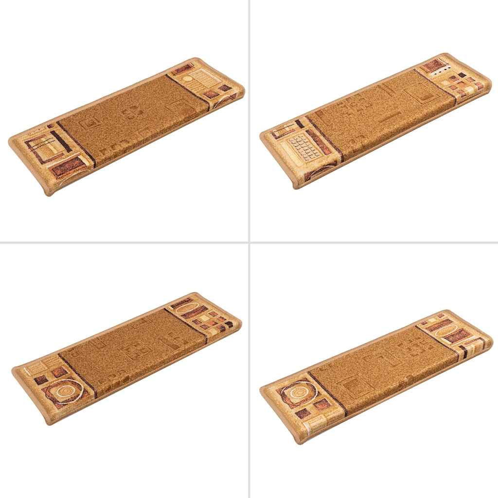 Stair Mats Self-adhesive 5 pcs 65x21x4 cm Beige