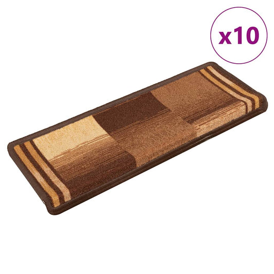 Stair Mats Self-adhesive 10 pcs 65x21x4 cm Brown