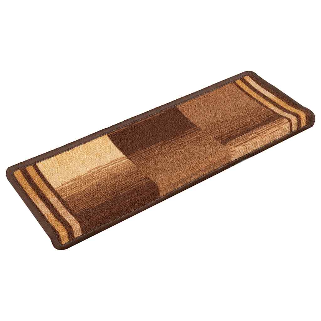 Stair Mat | Set of 10 | Brown | 100% Polyamide | Standard | Stair Mat