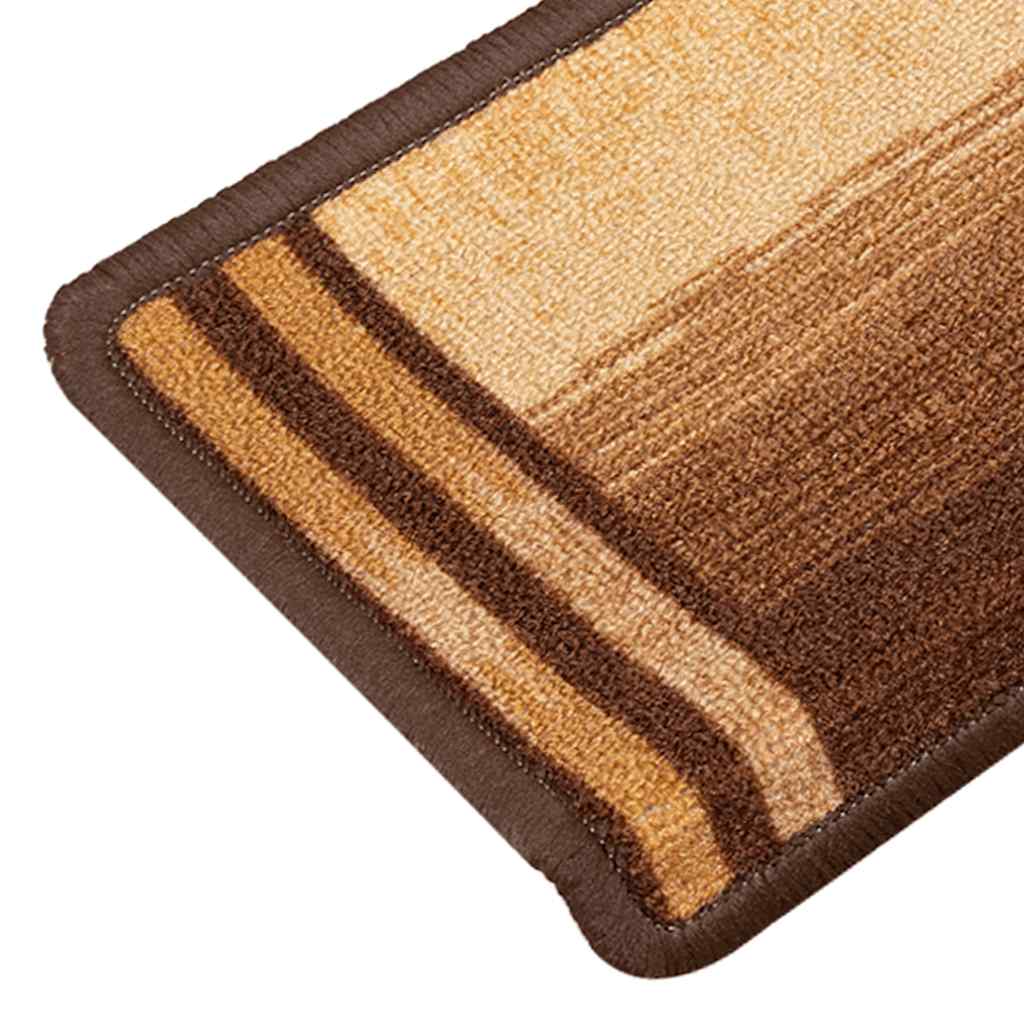 Stair Mat | Set of 10 | Brown | 100% Polyamide | Standard | Stair Mat