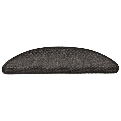 Self-adhesive Stair Mats Sisal-Look 15 pcs 56x20 cm Anthracite