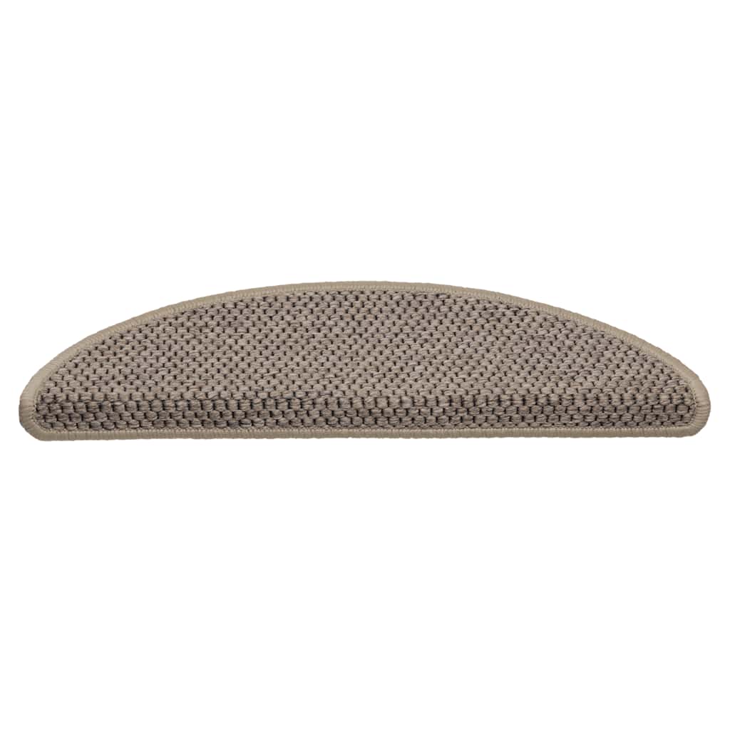 Stair Mats Self-adhesive Sisal-Look 15 pcs 56x17x3 cm Dark Beige