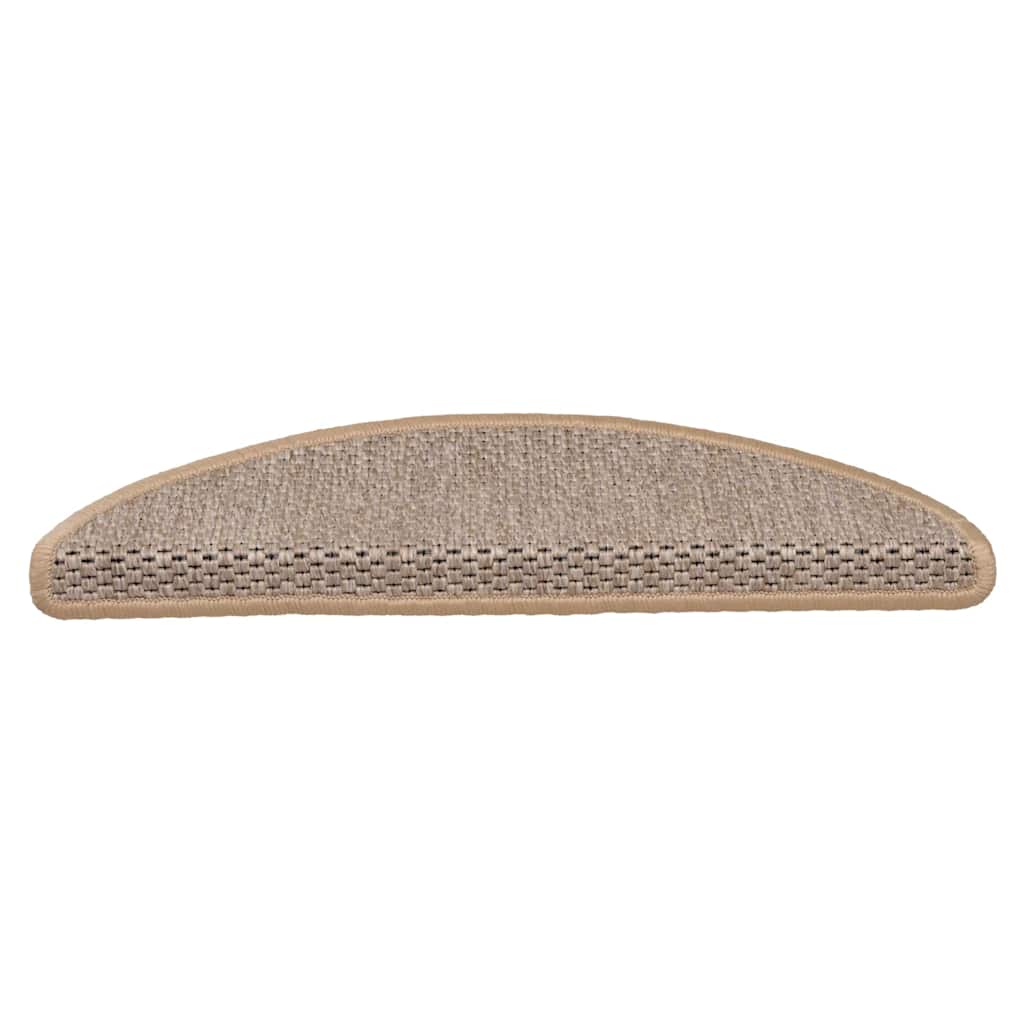 Stair Mats Self-adhesive Sisal-Look 15 pcs 56x17x3 cm Light Beige