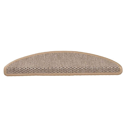 Stair Mats Self-adhesive Sisal-Look 15 pcs 56x17x3 cm Light Beige
