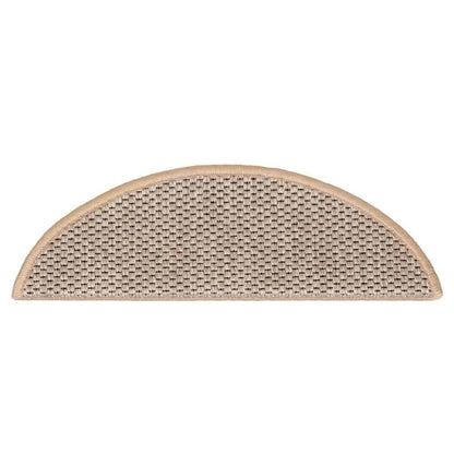 Stair Mats Self-adhesive Sisal-Look 15 pcs 56x17x3 cm Light Beige