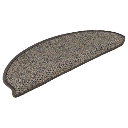 Stair Mats Self-adhesive Sisal-Look 15 pcs 65x21x4 cm Grey and Beige