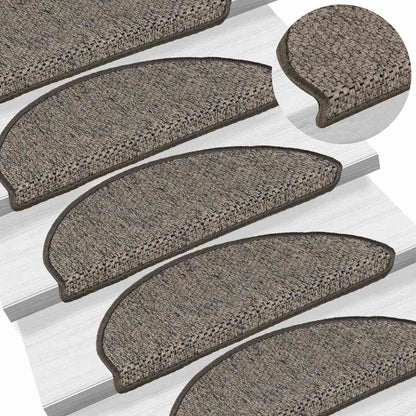 Stair Mats Self-adhesive Sisal-Look 15 pcs 65x21x4 cm Grey and Beige