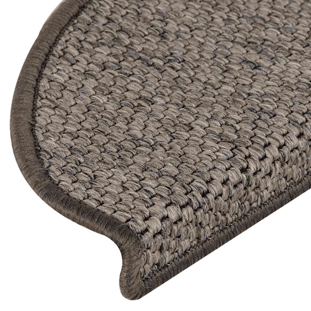 Stair Mats Self-adhesive Sisal-Look 15 pcs 65x21x4 cm Grey and Beige