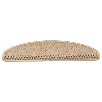 Stair Mats Self-adhesive Sisal-Look 15 pcs 65x21x4 cm Sand