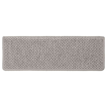 Stair Mats Self-adhesive Sisal-Look 15 pcs 65x21x4 cm Silver