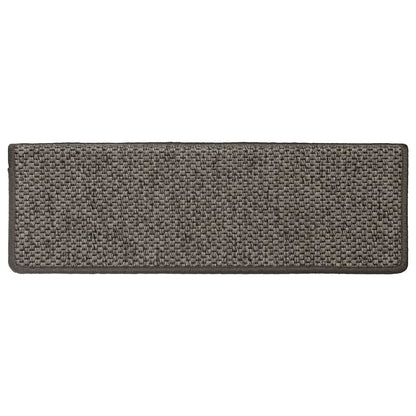 Stair Mats Self-adhesive Sisal-Look 15 pcs 65x21x4 cm Grey and Beige