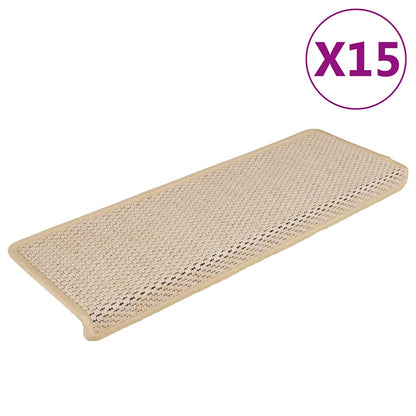 Stair Mats Self-adhesive Sisal-Look 15 pcs 65x21x4 cm Berber