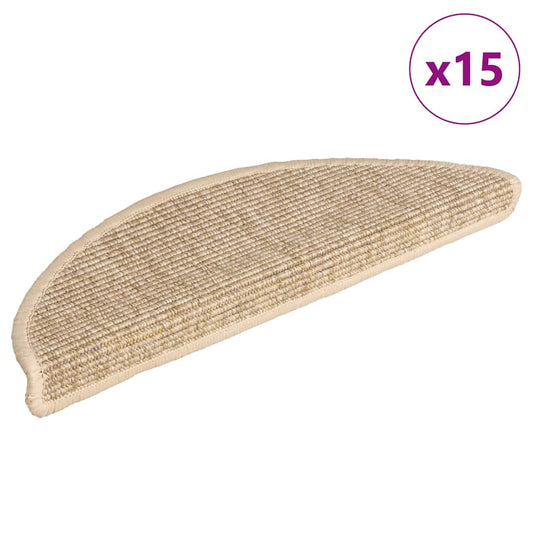 Stair Mat | Set of 15 | Light Beige | 91% polypropylene, 9% polyester