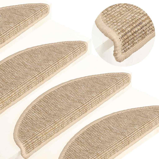 Stair Mat | Set of 15 | Light Beige | 91% polypropylene, 9% polyester