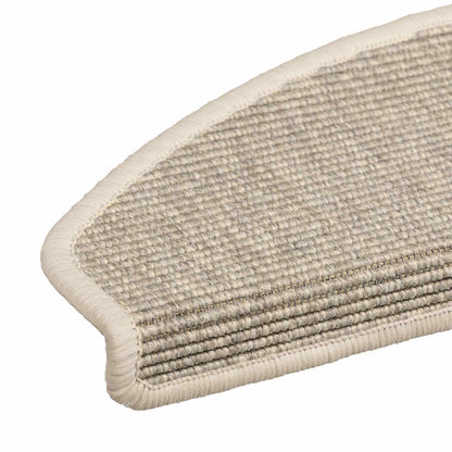 Stair Mats 15 pcs 65x21x4 cm Light Beige Half Round Large