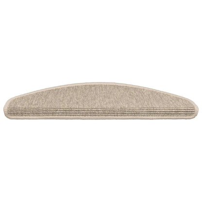 Stair Mats 15 pcs 65x21x4 cm Light Beige Half Round Large