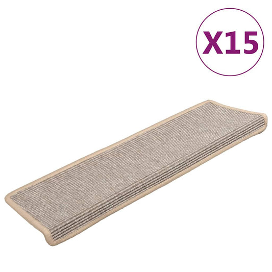 Stair Mat | Set of 15 | Silver | 91% Polypropylene, 9% Polyester