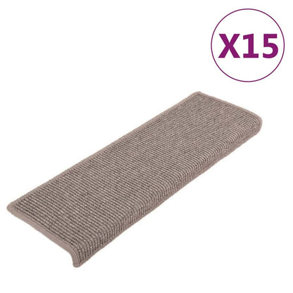 Stair Mats 15 pcs 65x21x4 cm Dark Beige Rectangular Edge