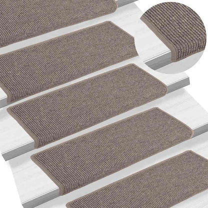 Stair Mats 15 pcs 65x21x4 cm Dark Beige Rectangular Edge
