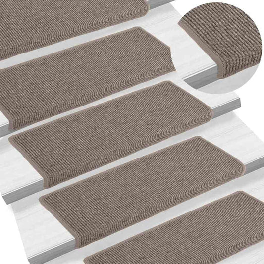 Stair Mat | Set of 15 | Dark Beige | 91% Polypropylene, 9% Polyester