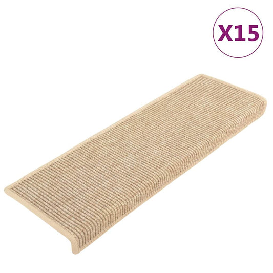 Stair Mat | Set of 15 | Light beige | 91% Polypropylene, 9% Polyester