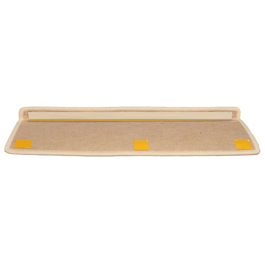 Stair Mats 15 pcs 65x21x4 cm Light Beige Rectangular Edge