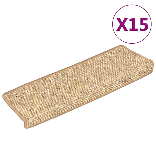 Stair Mat | Set of 15 | Light brown | 91% Polypropylene, 9% Polyester