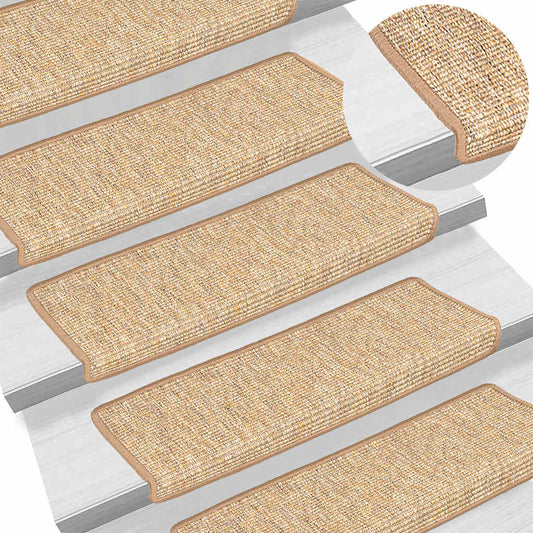 Stair Mat | Set of 15 | Light brown | 91% Polypropylene, 9% Polyester