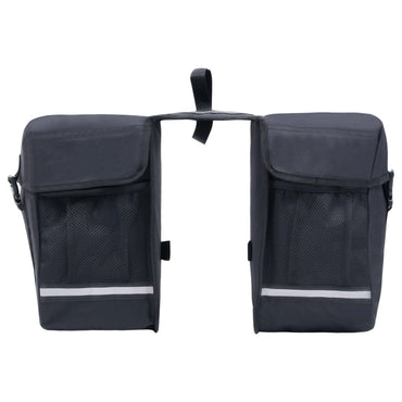 Double Bicycle Bag for Pannier Rack Waterproof 35 L Black