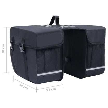 Double Bicycle Bag for Pannier Rack Waterproof 35 L Black