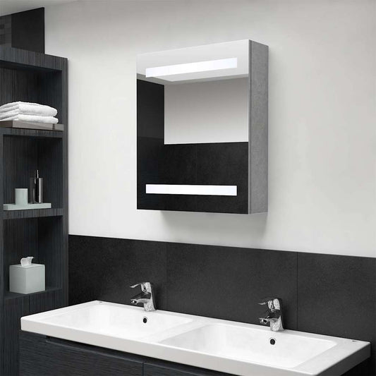 Bathroom Cabinet | Concrete grey | MDF with melamine finish, glass