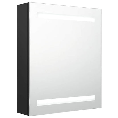 Bathroom Cabinet | Black | MDF with melamine finish, glass | 50x14x60 cm