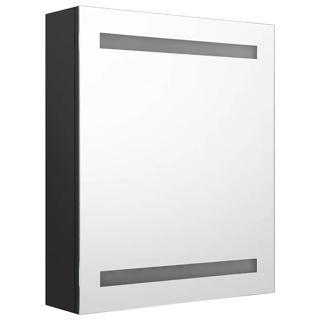 Bathroom Cabinet | Black | MDF with melamine finish, glass | 50x14x60 cm