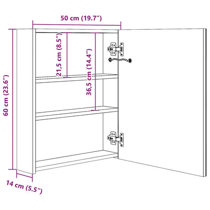 Bathroom Cabinet | Black | MDF with melamine finish, glass | 50x14x60 cm