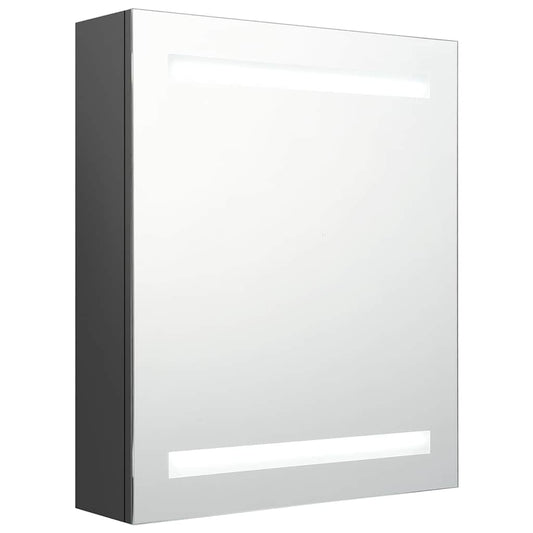 Bathroom Cabinet | Grey | MDF with melamine finish, glass | 50x14x60 cm