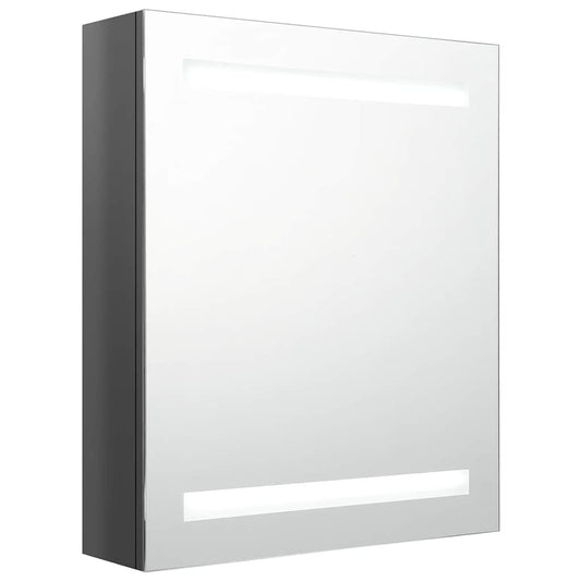 Bathroom Cabinet | Shining Grey | MDF with Melamine Finish, Glass