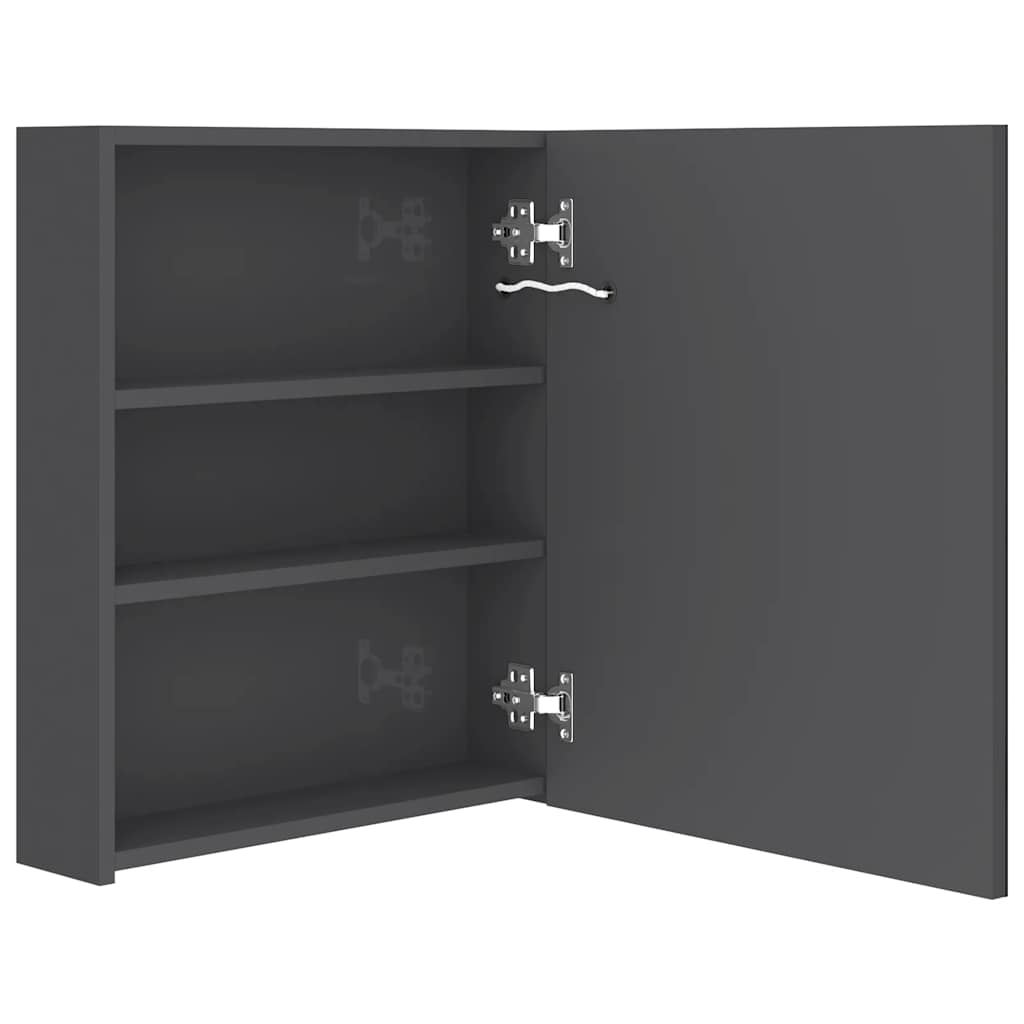 LED Bathroom Mirror Cabinet Shining Grey 50x14x60 cm