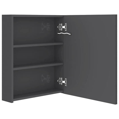 LED Bathroom Mirror Cabinet Shining Grey 50x14x60 cm