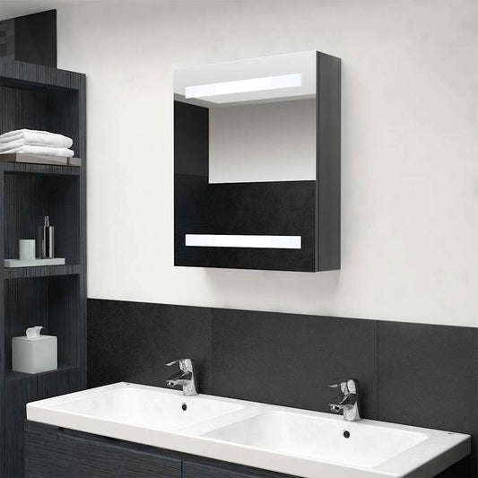 Bathroom Cabinet | Shining Grey | MDF with Melamine Finish, Glass