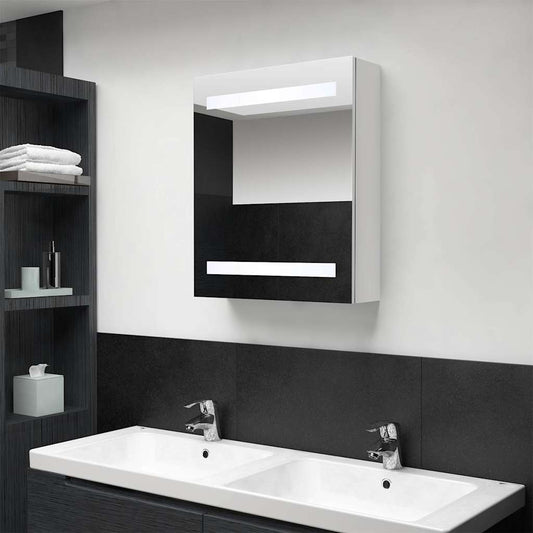 Bathroom Cabinet | Shining white | MDF board with melamine finish, glass