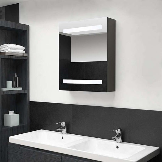 Bathroom Cabinet | Anthracite | MDF | Wall-Mounted Mirror Cabinet