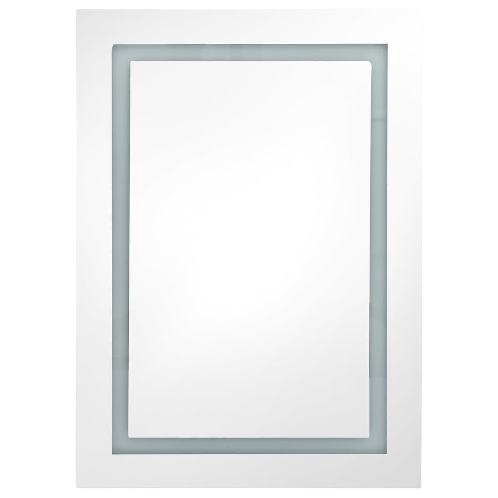 LED Bathroom Mirror Cabinet Shining Black 50x13x70 cm