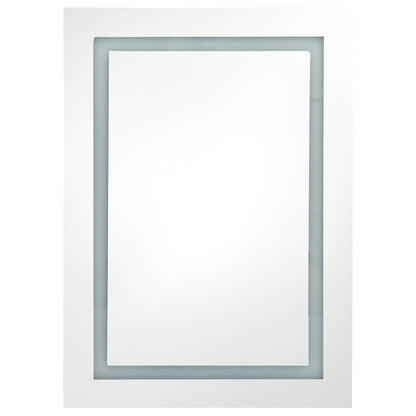 LED Bathroom Mirror Cabinet Shining Black 50x13x70 cm