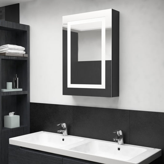 Bathroom Cabinet | Shining Black | MDF with melamine finish, glass