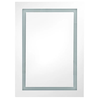 LED Bathroom Mirror Cabinet Shining Grey 50x13x70 cm